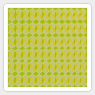 graphic with green background and yellow and beige Sticker